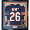 Framed Autographed/Signed Matt Suhey Chicago 35x39 Blue Football Jersey JSA COA by Hall of Fame Sports Memorabilia