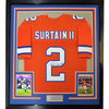 Framed Autographed/Signed Patrick Surtain II 35x39 Denver Retro Orange Football Jersey JSA COA