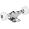 Mini Logo 7.63" Raw Trucks + ML Bearings + A-cut 53mm 101a White Wheels (Set of 2)