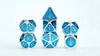Tales of the Valiant Metal Dice Set: Silver w/ Light Blue Enamel by THE MIGHTY HOBBY SHOP
