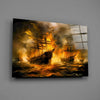 Navy in Flames Glass Wall Art || Designer Collection by Insigneart USA