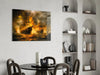 Navy in Flames Glass Wall Art || Designer Collection by Insigneart USA