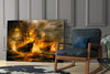 Navy in Flames Glass Wall Art || Designer Collection by Insigneart USA