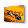 AMG's Fire Yellow Speed Glass Wall Art || Designer Collection by Insigneart USA