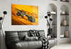 AMG's Fire Yellow Speed Glass Wall Art || Designer Collection by Insigneart USA