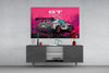 GT-R Pink Storm Glass Wall Art || Designer Collection by Insigneart USA