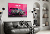 GT-R Pink Storm Glass Wall Art || Designer Collection by Insigneart USA