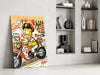 Biker Homer Gulf Style Glass Wall Art || Designer Collection by Insigneart USA
