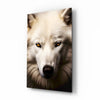 The White Wolf's Gaze Glass Wall Art || Designer Collection by Insigneart USA