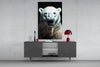 Polar Bear's Gaze Glass Wall Art || Designer Collection by Insigneart USA