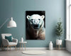 Polar Bear's Gaze Glass Wall Art || Designer Collection by Insigneart USA