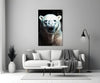 Polar Bear's Gaze Glass Wall Art || Designer Collection by Insigneart USA