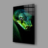 Emerald Green Viper Glass Wall Art || Designer Collection by Insigneart USA
