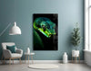 Emerald Green Viper Glass Wall Art || Designer Collection by Insigneart USA