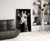 Light Colored Giraffe Portrait Glass Wall Art || Designer Collection by Insigneart USA