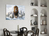 The Lion and the Lambs: Snowy Kingdom Glass Wall Art || Designer Collection by Insigneart USA