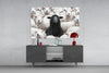The Difference of the Black Lamb Flock Glass Wall Art || Designer Collection by Insigneart USA