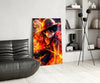 Luffy Fiery Fist Glass Wall Art || Designer Collection by Insigneart USA
