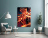 Zoro in Flames Glass Wall Art || Designer Collection by Insigneart USA