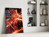 Zoro in Flames Glass Wall Art || Designer Collection by Insigneart USA