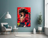 Warrior Furious Spirit Glass Wall Art || Designer Collection by Insigneart USA