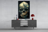 City Skull Glass Wall Art || Designer Collection by Insigneart USA