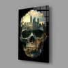 City Skull Glass Wall Art || Designer Collection by Insigneart USA