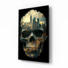 City Skull Glass Wall Art || Designer Collection by Insigneart USA