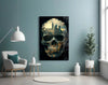 City Skull Glass Wall Art || Designer Collection by Insigneart USA