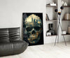 City Skull Glass Wall Art || Designer Collection by Insigneart USA