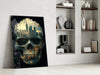 City Skull Glass Wall Art || Designer Collection by Insigneart USA