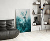 Mint Deer Glass Wall Art || Designer Collection by Insigneart USA