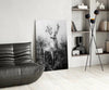 Monochrome Deer Glass Wall Art || Designer Collection by Insigneart USA