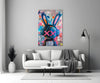 Graffiti Rabbit Glass Wall Art || Designer Collection by Insigneart USA