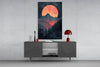 Red Moon Rising Glass Wall Art || Designer Collection by Insigneart USA