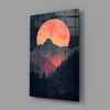 Red Moon Rising Glass Wall Art || Designer Collection by Insigneart USA