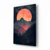 Red Moon Rising Glass Wall Art || Designer Collection by Insigneart USA