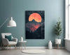 Red Moon Rising Glass Wall Art || Designer Collection by Insigneart USA