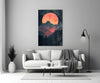 Red Moon Rising Glass Wall Art || Designer Collection by Insigneart USA