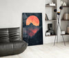 Red Moon Rising Glass Wall Art || Designer Collection by Insigneart USA