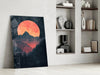 Red Moon Rising Glass Wall Art || Designer Collection by Insigneart USA