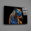 Neon Jaguar Glass Wall Art || Designer Collection by Insigneart USA