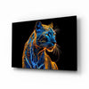 Neon Jaguar Glass Wall Art || Designer Collection by Insigneart USA