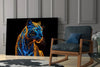 Neon Jaguar Glass Wall Art || Designer Collection by Insigneart USA