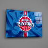 The fluctuating Detroit Pistons Glass Wall Art || Designer Collection by Insigneart USA