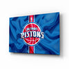 The fluctuating Detroit Pistons Glass Wall Art || Designer Collection by Insigneart USA