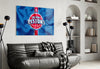 The fluctuating Detroit Pistons Glass Wall Art || Designer Collection by Insigneart USA