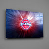 Detroit Pistons: Blue Light Glass Wall Art || Designer Collection by Insigneart USA