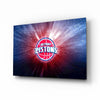 Detroit Pistons: Blue Light Glass Wall Art || Designer Collection by Insigneart USA