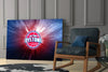 Detroit Pistons: Blue Light Glass Wall Art || Designer Collection by Insigneart USA